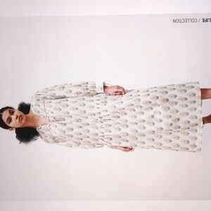 Zara Delicate Floral Print Cotton Maxi Dress Size Medium